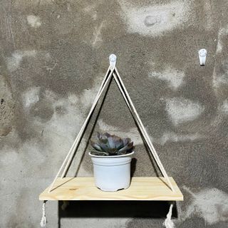 TẶNG ĐINH DÂY TREO- Kệ Gỗ Thông Tự Nhiên Treo 1 Tầng Vintage Không cần khoan tường- TẶNG KÈM ĐINH ĐÓNG TƯỜNG VÀ DÂY TREO