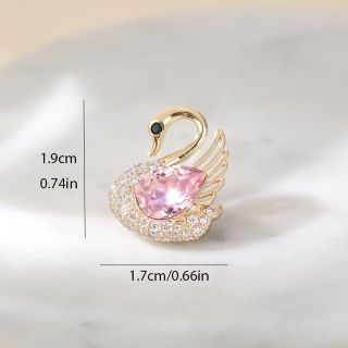 Pin Cài Áo Hình Thiên Nga Hồng Dễ Thương Cao Cấp Phong Cách Nhật Bản