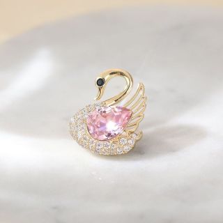 Pin Cài Áo Hình Thiên Nga Hồng Dễ Thương Cao Cấp Phong Cách Nhật Bản