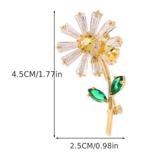 Thời Trang Ghim Cài Áo Hình Hoa Cúc Đính Đá zircon Tinh Xảo Chống Chói Thời Trang Cho Nữ