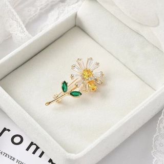Thời Trang Ghim Cài Áo Hình Hoa Cúc Đính Đá zircon Tinh Xảo Chống Chói Thời Trang Cho Nữ
