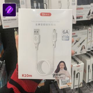 DÂY SẠC MICRO USB K10M SẠC NHANH 65W CHẤT NHỰA DẺO CAO CẤP MÀU TRẮNG