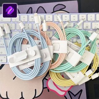DÂY SẠC LIGHTNING 8IC ĐẦU VÀO TYPE-C DÂY BỌC DÙ CAO CẤP MÀU NGẪU NHIÊN