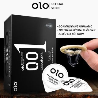 Bao cao su siêu mỏng OLO 0.01 đen hộp 10 chiếc