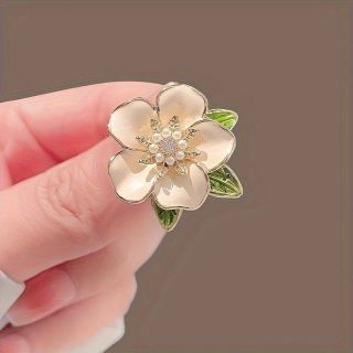 Pin Cài Áo Hình Hoa Cổ Điển Phong Cách Pháp Thanh Lịch Cho Nữ