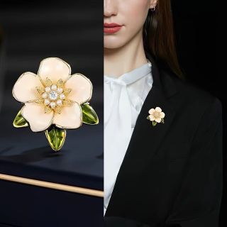 Pin Cài Áo Hình Hoa Cổ Điển Phong Cách Pháp Thanh Lịch Cho Nữ