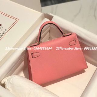 𝐓𝐔́𝐈 𝐗𝐀́𝐂𝐇 Nữ Cao Cấp 𝐊𝐞𝐥𝐥𝐲 𝐦𝐢𝐧𝐢 𝐝𝐚 𝐞𝐩𝐬𝐨𝐧 -  Màu Hồng - Size 19cm