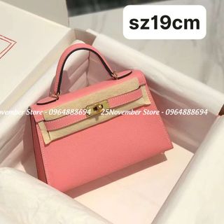 𝐓𝐔́𝐈 𝐗𝐀́𝐂𝐇 Nữ Cao Cấp 𝐊𝐞𝐥𝐥𝐲 𝐦𝐢𝐧𝐢 𝐝𝐚 𝐞𝐩𝐬𝐨𝐧 -  Màu Hồng - Size 19cm