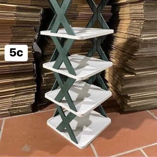 kệ để giày dép 5 tầng chữ X - Kệ đựng giày dép đa năng bằng nhựa lắp ghép