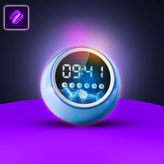 LOA BLUETOOTH MINI TRÒN LED RGB SIÊU ĐẸP P-12 THIẾT KẾ MẶT KÍNH HIỂN THỊ ĐỒNG HỒ DECOR SIÊU SANG TRỌNG LOA P12 Củ Loa Nghe Nhạc