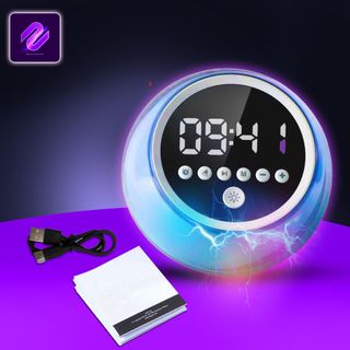 LOA BLUETOOTH MINI TRÒN LED RGB SIÊU ĐẸP P-12 THIẾT KẾ MẶT KÍNH HIỂN THỊ ĐỒNG HỒ DECOR SIÊU SANG TRỌNG LOA P12 Củ Loa Nghe Nhạc