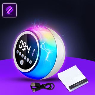 LOA BLUETOOTH MINI TRÒN LED RGB SIÊU ĐẸP P-12 THIẾT KẾ MẶT KÍNH HIỂN THỊ ĐỒNG HỒ DECOR SIÊU SANG TRỌNG LOA P12 Củ Loa Nghe Nhạc