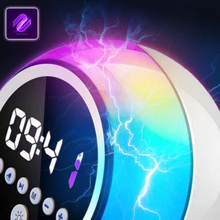 LOA BLUETOOTH MINI TRÒN LED RGB SIÊU ĐẸP P-12 THIẾT KẾ MẶT KÍNH HIỂN THỊ ĐỒNG HỒ DECOR SIÊU SANG TRỌNG LOA P12 Củ Loa Nghe Nhạc