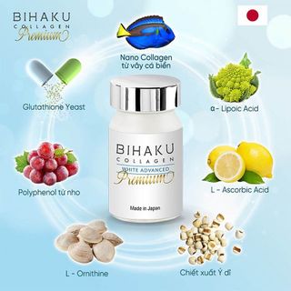 TPBVSK: Viên uống trắng da, căng mịn Collagen Bihaku Premium 30 viên - Hachi Hachi Japan Shop giá sỉ