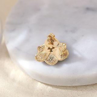 Ghim  Cài Áo Hình Hoa Trà Đính Đá Phong Cách Retro Thời Trang Cao Cấp