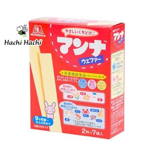 Thực phẩm bổ sung: Bánh xốp ăn dặm Morinaga 35.7g (2 cáix7 gói) - Hachi Hachi Japan giá sỉ