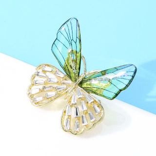 Ghim Cài Áo Hình Bươm Bướm xanh lá Phong Cách vintage Thanh Lịch Cho Nữ