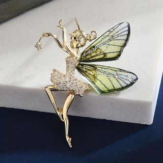 Ghim Cài Áo Hình Cô Gái Múa Ba Lê Đính Đá Zircon Sang Trọng