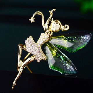 Ghim Cài Áo Hình Cô Gái Múa Ba Lê Đính Đá Zircon Sang Trọng