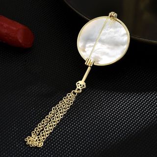 Ghim Cài Áo Hình Hoa Cúc Phối Tua Rua Bằng Hợp Kim Thời Trang Cho Nữ