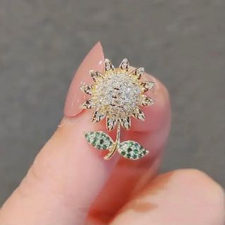 Pin Cài Áo Hình Hoa Hướng Dương Đính Đá Thời trang dành cho nam nữ