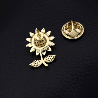 Pin Cài Áo Hình Hoa Hướng Dương Đính Đá Thời trang dành cho nam nữ