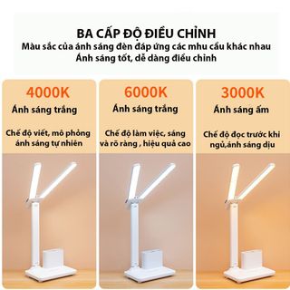 Đèn Học Để Bàn Gấp Gọn Tích Điện Chống Cận 3 Chế Độ Ánh Sáng Công Suất Lớn Tích Hợp Hộp Đựng Bút PT Smart