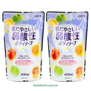 Sữa tắm Animo Weak Acid Fruity Floral hương hoa trái dịu nhẹ 400ml (túi refill) - Hachi Hachi Japan Shop giá sỉ
