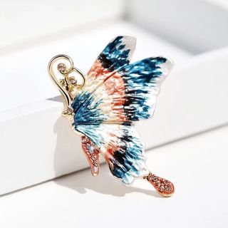Ghim Cài Áo Hình Bướm Tráng Men Đính Đá Sang Trọng Cho Nam Nữ