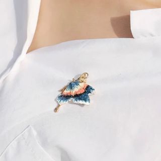 Ghim Cài Áo Hình Bướm Tráng Men Đính Đá Sang Trọng Cho Nam Nữ