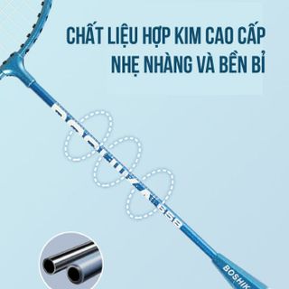 Bộ vợt cầu lông BOSHIKA giá rẻ Tặng 3 quả cầu nhựa, vợt cầu lông Boshika có vượt đánh đơn cho học sinh, nam nữ chơi thể thao