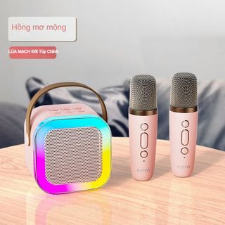 Loa Bluetooth Karaoke Mini K12 công suất 10W kèm 2 micro không dây, loa hát karaoke mini bluetooth 2 mic âm thanh hay K9