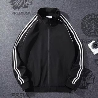Áo Khoác Dù Nam Nữ 2 Lớp Dây Kéo Phong Cách Hàn Quốc Phối 2 Sọc Tay Áo Siêu Hot Trend 2022