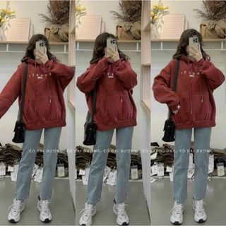 Áo Khoác Nỉ Hoodie Sêu Dày Chữ Nổi Nam Nữ Form Rộng Siêu Đẹp Thời Trang