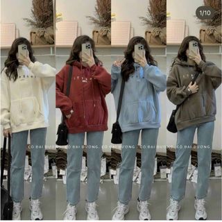Áo Khoác Nỉ Hoodie Sêu Dày Chữ Nổi Nam Nữ Form Rộng Siêu Đẹp Thời Trang
