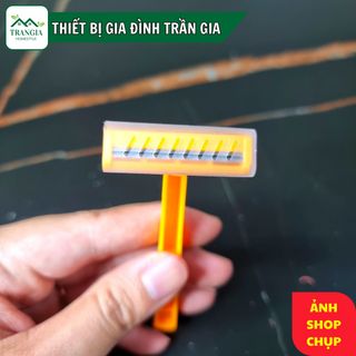 Dao Cạo Râu 2 Lưỡi Thái Lan Cán Vàng Star (Vỉ 10 cây - Thùng 300 Vỉ)