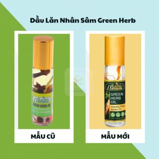 (mẫu mới )lố 12 chai Dầu Lăn Thảo Dược Nhân Sâm Green Herb Oil 8ml Thái Lan