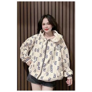 Áo Khoác Nỉ Nam Nữ Form Rộng Chất Liệu Nỉ Mềm Mịn Dày Dặn Họa Tiết Chữ B Phối Khóa Kéo Có Nón Chống Nắng Chống GIó