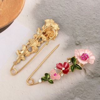 Ghim Cài Áo Hình Hoa Đính Đá Pha Lê Phong Cách vintage (màu hồng)