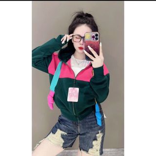 Áo khoác lửng Nữ nón rộng tay xỏ ngón chất vải nỉ dệt xịn sò dây nón lớn nhiều màu nổi bật