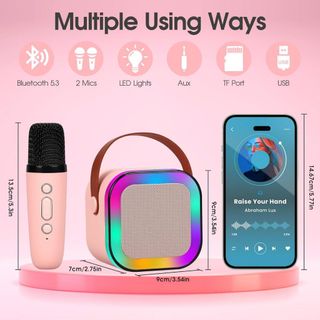 Loa Bluetooth Karaoke Mini K12 công suất 10W kèm 2 micro không dây, loa hát karaoke mini bluetooth 2 mic âm thanh hay K9