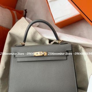 𝐓𝐮́𝐢 𝐗𝐚́𝐜𝐡 Nữ Cao Cấp 𝐊𝐞𝐥𝐥𝐲 𝐝𝐚 𝐞𝐩𝐬𝐨𝐧 - Màu Ghi  - Size 25cm