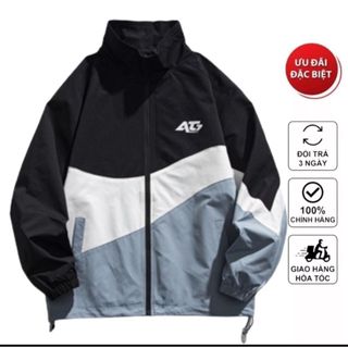 Áo Khoác Dù 2 Lớp Vải Mero Cổ Đứng Thêu Chữ AG, AT7 Phối 3 Tông Màu Kèm Dây Rút Chống Nắng Chống Gió Hot Trend 2022