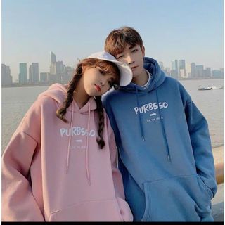 Áo khoác nỉ   NAM NƯ kiểu hoddie có mũ in chữ PURBSSO cực cute