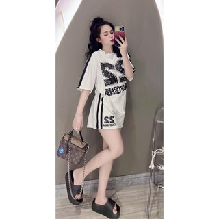 BỘ ĐỒ ĐÙI THUN COTTON NỮ IN SỐ 22 SIÊU CHẤT PHONG CÁCH THOẢI MÁI HOT TREND
