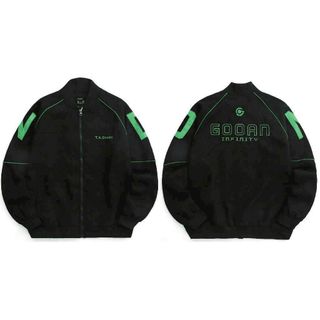 Áo Khoác Bomber In Chữ GOANN Form Rộng Unisex Nam Nữ Mặc Được Chất Da Lộn Lót Dù Cực Năng Động