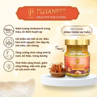 Hộp Quà 6 hũ Yến Sào Đông Trùng Hạ Thảo hàm lượng 35% yến Putanest