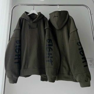 Áo Khoác Hoodie Nỉ Nam Nữ In Chữ viền Tay, Nón 2 Lớp Vải Chính Form Rộng Thoải mái Hot trend