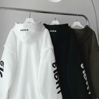 Áo Khoác Hoodie Nỉ Nam Nữ In Chữ viền Tay, Nón 2 Lớp Vải Chính Form Rộng Thoải mái Hot trend