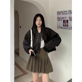 Áo Khoác Bomber Dù Lửng Nữ Áo Trơn Thời Trang Cho Các Bạn Teen Teen
